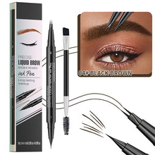 Load image into Gallery viewer, 2-in-1 Dual-Ended Eyebrow Pen with Micro-Fork-Tip Applicator and Precise Brush-Tip