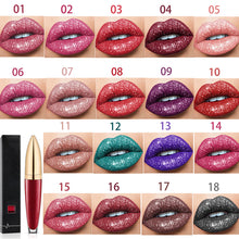 Load image into Gallery viewer, Diamond Lip Gloss Matte To Glitter Liquid Lipstick Waterproof