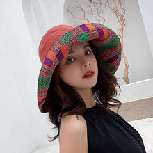 Load image into Gallery viewer, Wide Brim Cotton Summer Hat