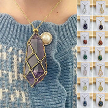 Load image into Gallery viewer, Crystal Stone Holder Necklace