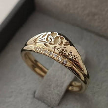 Load image into Gallery viewer, Unique Gold Lavender Ring