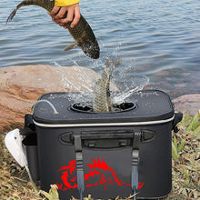 Load image into Gallery viewer, Foldable waterproof fishing bucket -live fish container