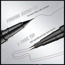 Load image into Gallery viewer, 2-in-1 Dual-Ended Eyebrow Pen with Micro-Fork-Tip Applicator and Precise Brush-Tip