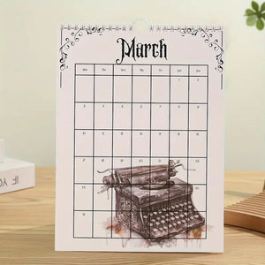 2025 Vintage Gothic Castle Theme Wall Calendar