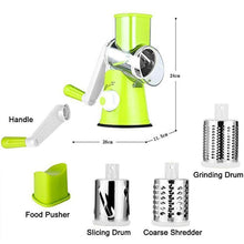 Load image into Gallery viewer, 3 in 1 Rotary Cheese Grater Vegetable Slicer