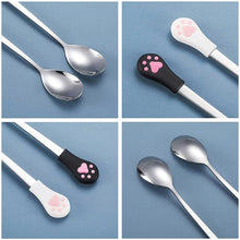 Load image into Gallery viewer, Stainless Steel Food Spoon with Cat Claw