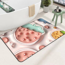 Load image into Gallery viewer, 3D flower soft diatom mud absorbent floor mat