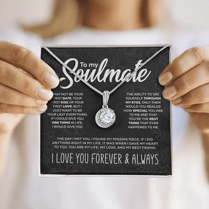 To My Soulmate Sparkling Round Created Necklace  - 🔥🔥Pre-sale For A Limited Time With The Lowest Discount