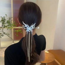 Load image into Gallery viewer, Butterfly Pearl Tassel Hairpin