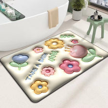 Load image into Gallery viewer, 3D flower soft diatom mud absorbent floor mat