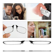 Load image into Gallery viewer, Legless Nose Clip Reading Glasses Mini Portable