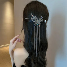 Load image into Gallery viewer, Butterfly Pearl Tassel Hairpin