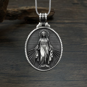 Miraculous Medal Virgin Mary Necklace