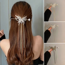 Load image into Gallery viewer, Butterfly Pearl Tassel Hairpin