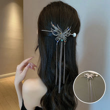 Load image into Gallery viewer, Butterfly Pearl Tassel Hairpin