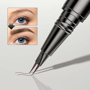 2-in-1 Dual-Ended Eyebrow Pen with Micro-Fork-Tip Applicator and Precise Brush-Tip